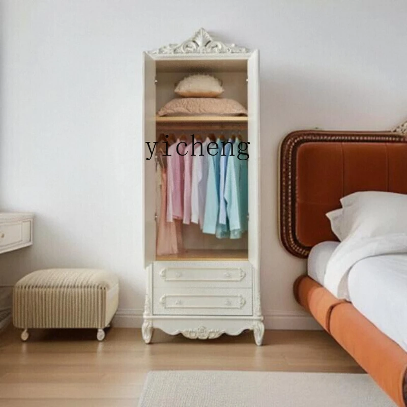 

Xl Solid Wood Wardrobe Five-Door Wardrobe European Champagne Gold French Ivory White Wardrobe