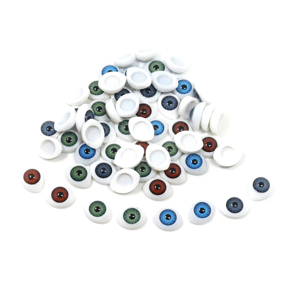 

60pcs DIY Eyes Oval Safety Eyes Craft Eye for Home Bear Stuffed Animals Puppet Making Material ( 4 Color Assorted )