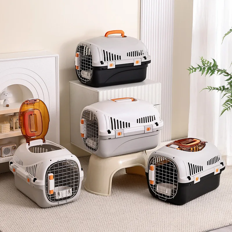 WOYYHO Pet Crates Portable Pet Box Car Cat Kennel Air Box Cat Air Iron Mesh Dog Traveling Suitcase