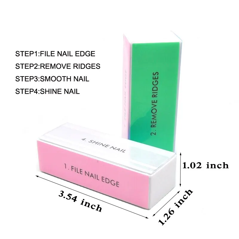 Colorful 4-Way Nail Buffer Blocks - Shine & Polish Kit (5 Pieces)
