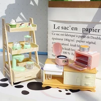 DIY Dollhouse Bear Biscuits 1/12 Miniature Furniture Toaster Oven Mixer Electronic Scale Model Set Kitchen Toys For Girl Gift 5