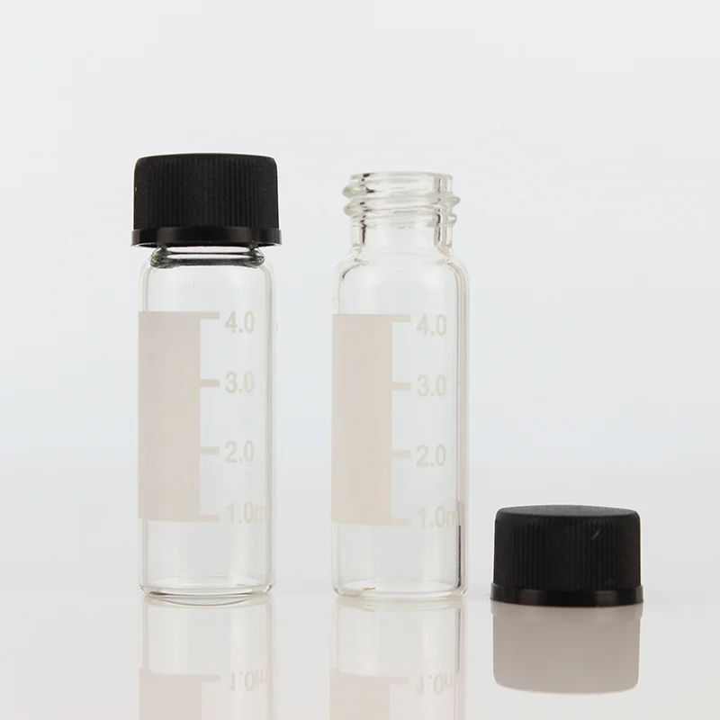 투명 스크류 탑 유리 샘플 병, 자동 헤드 스페이스 샘플링 병, 솔벤트 분석 병, 4 ml, 5ml, 100 세트