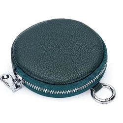 Leather EDC Coin and Key Pouch - Compact Accessory Organizer (Deep green)