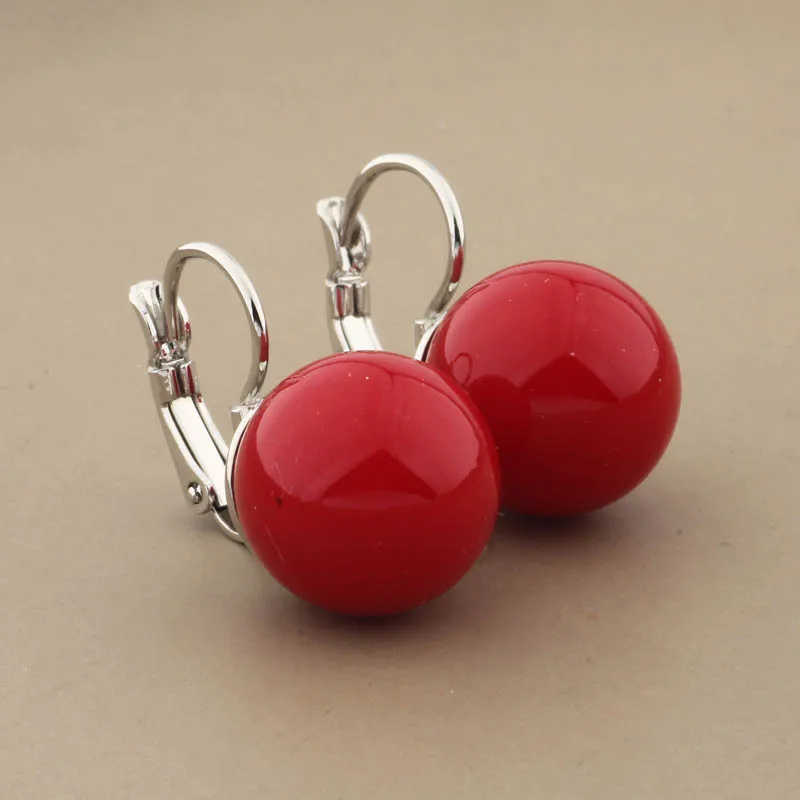 Classic 585 Rose Gold Color Dangle Earrings For Women Bride Wedding14mm Round Pearl Elegant Korean Fashion Jewelry Gift New