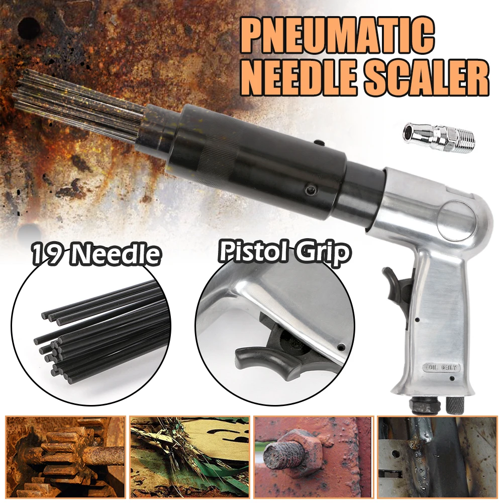 

19-pin Needle Scaler Pneumatic Air Gun Chisel Tool Paint Rust Removal Scraper Tools