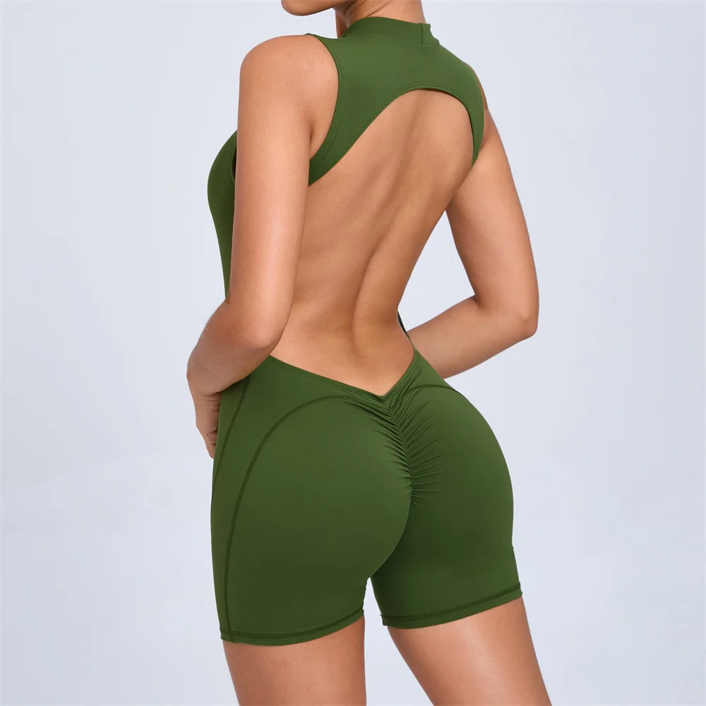 Women One-piece Back-V Sport Yoga Jumpsuit