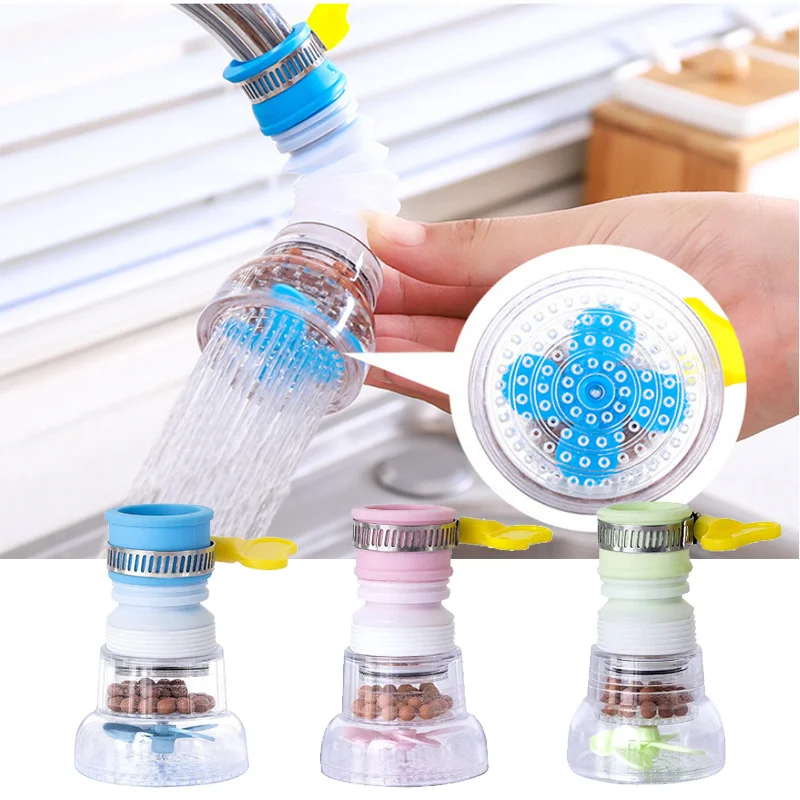 360 Adjustable Flexible Kitchen Faucet Tap Extender Splash-Proof Water Faucet Rotating Drainer Water Filter Water Purifier