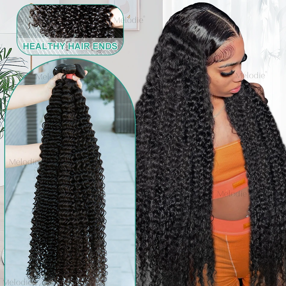 3 4 5 Bundles 100% Raw Human Hair Weave Double Weft Bundle Brazilian Remy Hair Extensions 30 32 40 Inches Loose Deep Wave Curly