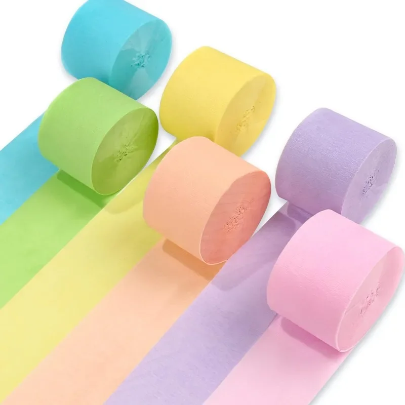 6 Rolls 492ft Vibrant Crepe Paper Streamers Party Decorations Streamers 6 Pastel Colors Birthday Wedding Birthday Streamers Party Decorations