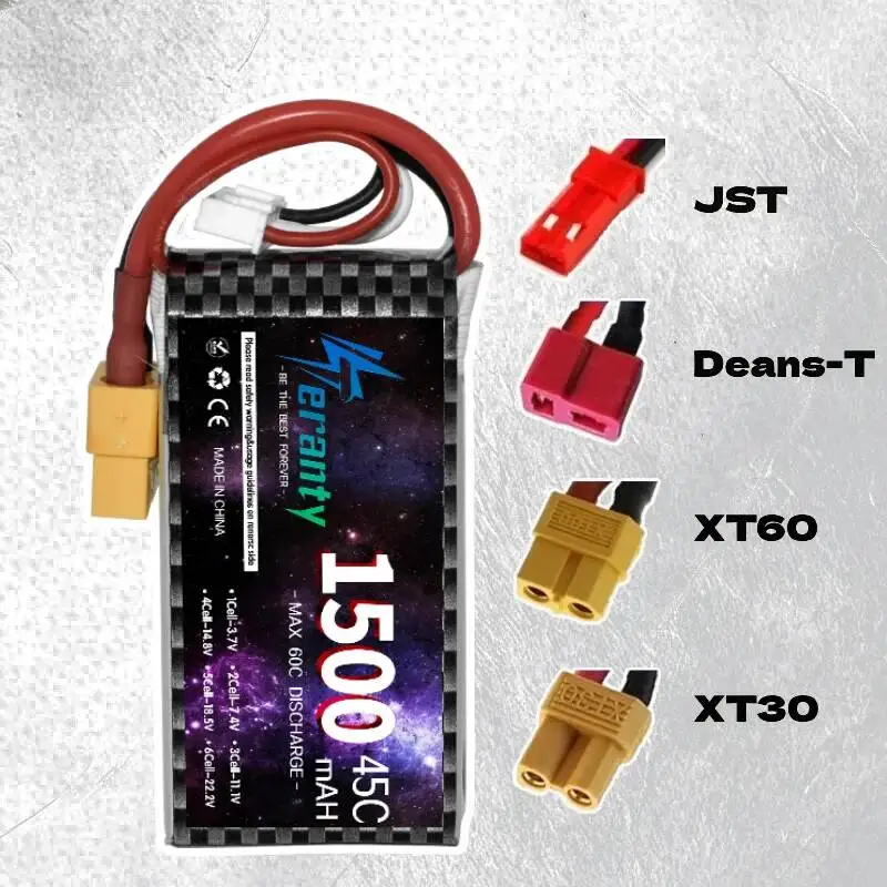 Lot 2 Packs Batterie LiPo 11.1V 1500-2800mAh 3S XT60/T pour RC