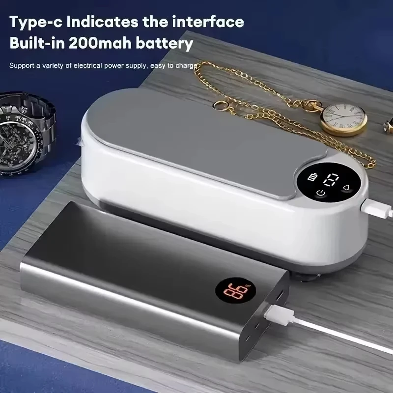 Portable Household Cleaning Machine, 450ml Clean Pod Ultrasonic Cleaner, Jewelry Cleaner Machine for Ring, Glasses, Makeup Brush 5