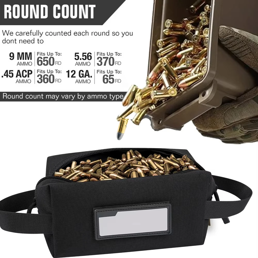 1000D Tactical Cartridge Bag Ammo EDC Gear Organizer For Hunting Multipurpose Firearm Storage Box Case