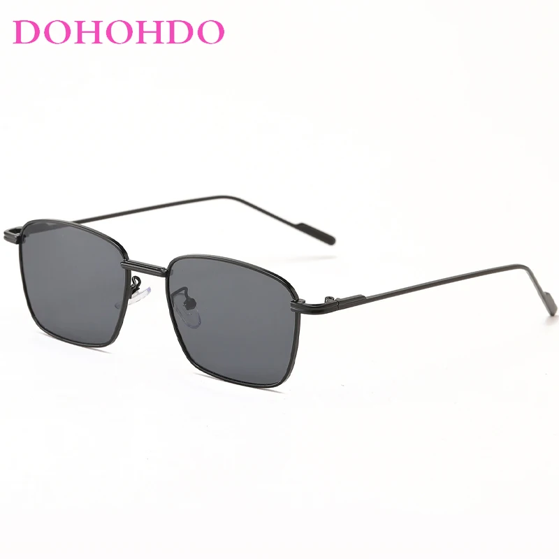 

DOHOHDO 2024 новые металлические Квадратные Солнцезащитные очки для мужчин и женщин градиентные линзы женские солнцезащитные очки модные брендовые дизайнерские очки UV400