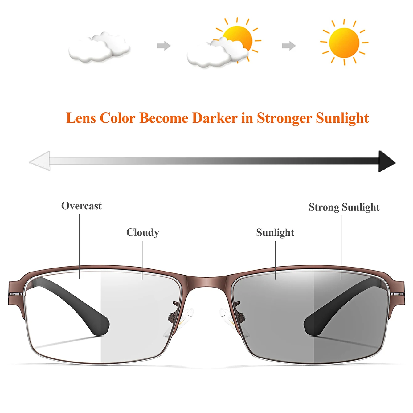 Zurik Rectangular Metal-Frame Glasses Eyewear for Daily Use
