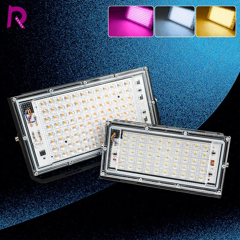 LED Grow Light Plant Hydroponic Lamp 50W 100W 220V Led Full Spectrum with EU Plug for Greenhouse Seeds Flower Growth Lighting