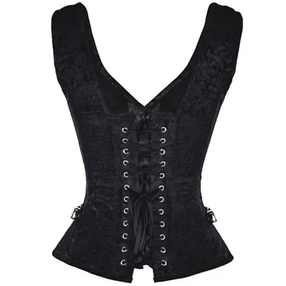12 Steel Boned Steampunk Corset Vest Women Vintage Gothic Overbust Bustiers Shapewear Corselet