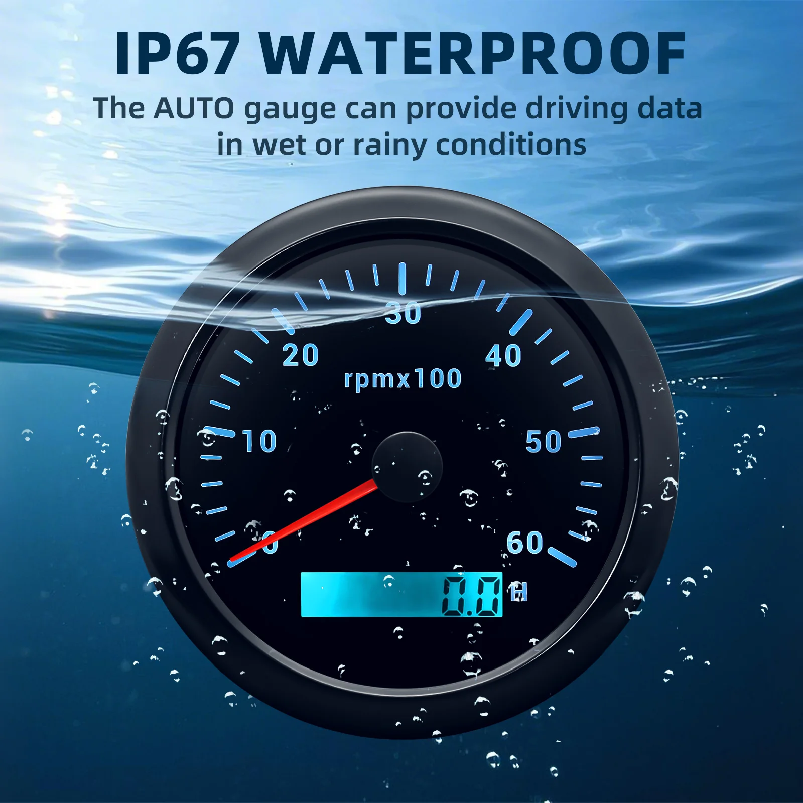 AD 85MM Tachometer with LCD Hour Meter For Marine Boat Car RPM Gauge 0-3000 4000 8000 RPM Meter Tach Sensor 7Colors Backlight engine tachometer,tachometer gauge,tachometer meter