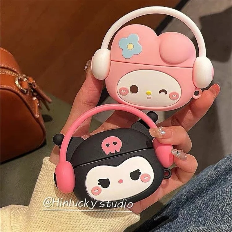 

Cute cartoon 3D Kuromi Melody earphone protective case for AirPods 1/2 Pro, 3, and Pro2 Convenient to carry