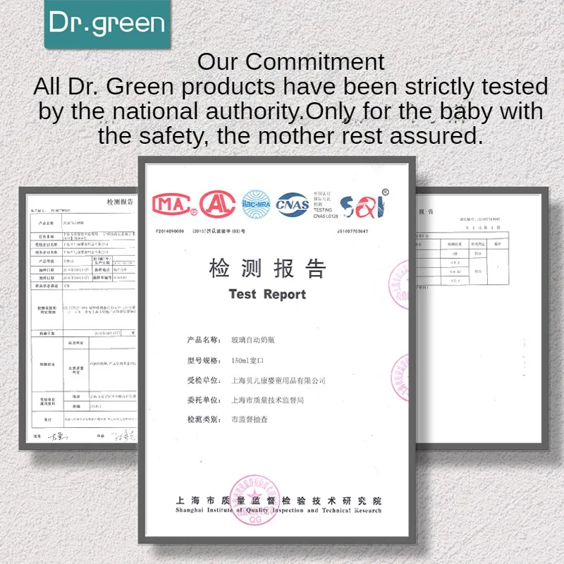 Dr.Green Professional ergonomic Newborn bottle 150mL/240mL Wide Mouth Petal nipple to remove tongue coating Full body washable