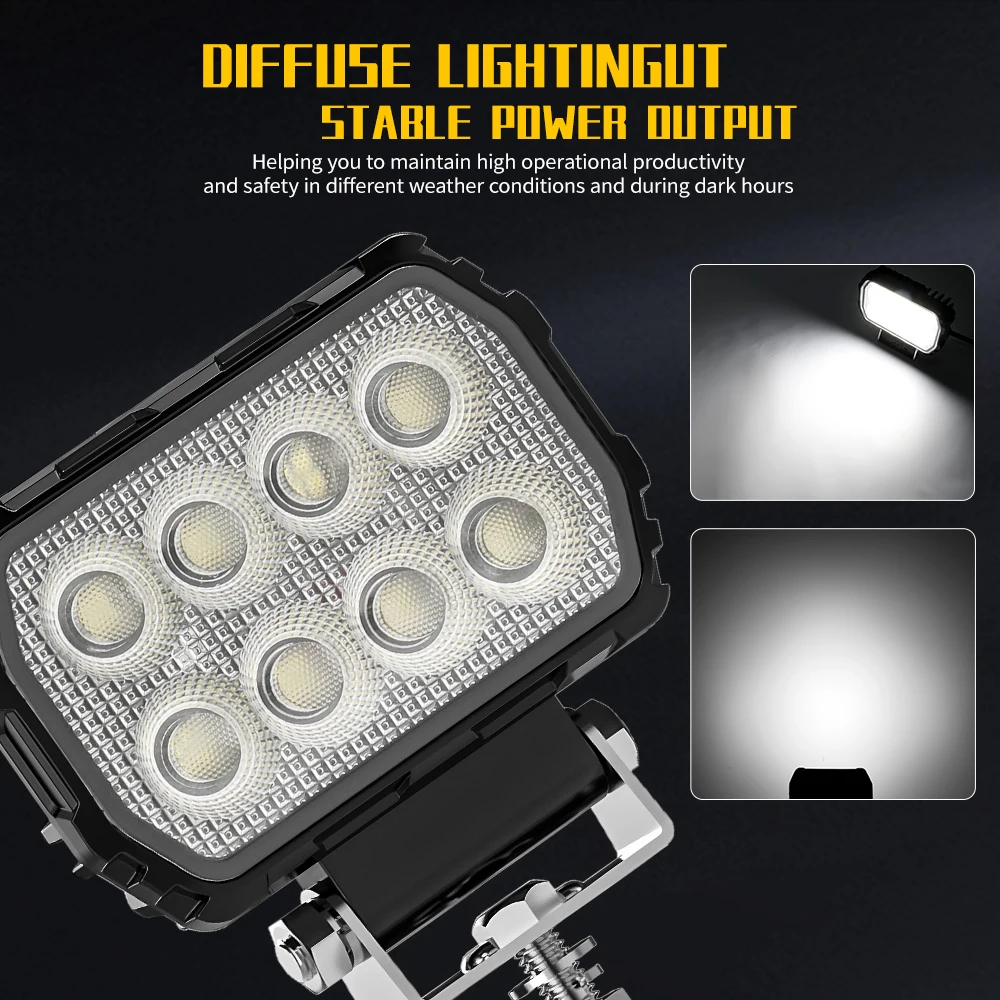 CO LIGHT 오프로드용 24000LM 4.5인치 32 LED 사각형 투광등 자동차 작업등 (지프, 트럭, 보트, 트랙터, 4X4 SUV, 12V 24V 호환)