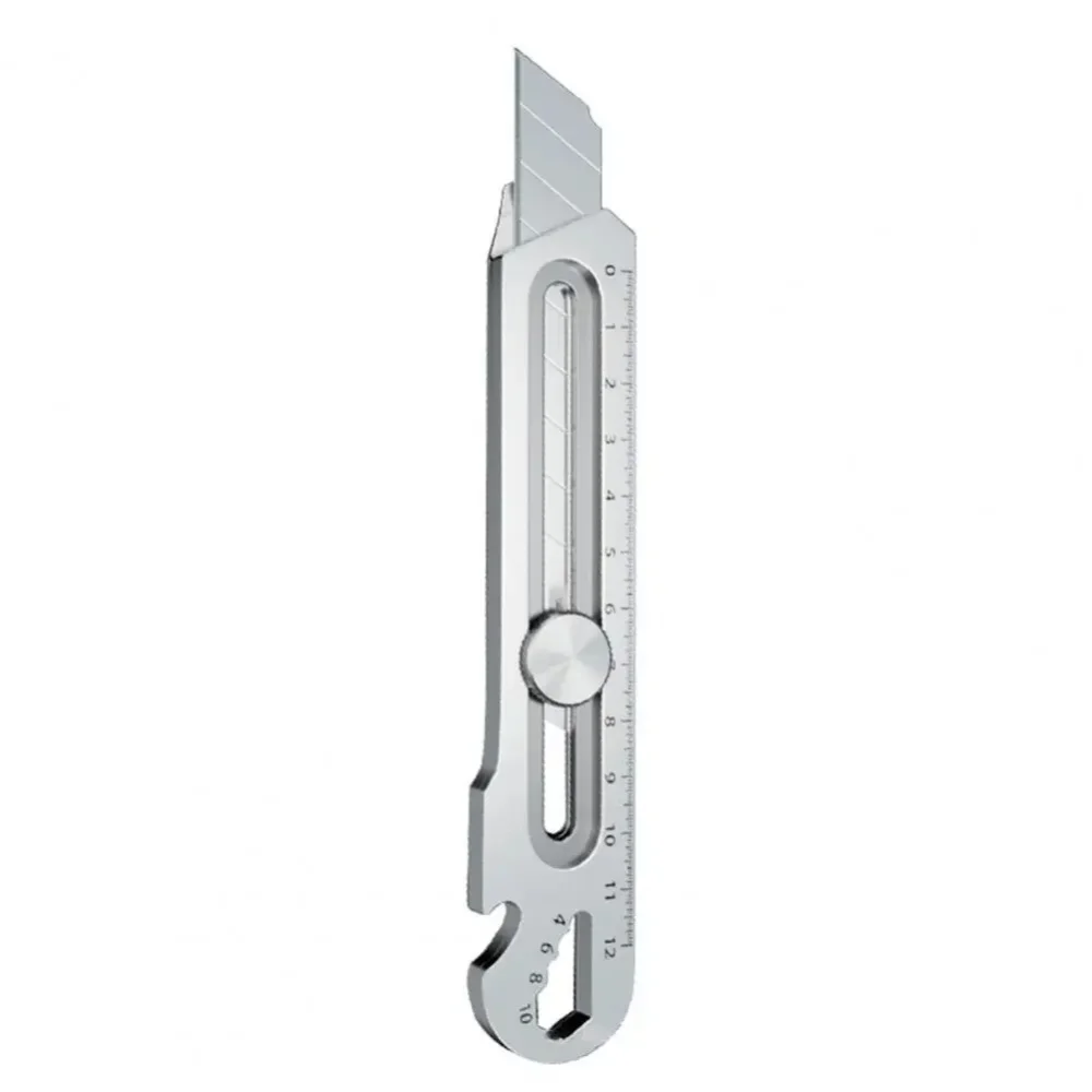 Coltello multiuso 6 in 1 in acciaio inossidabile, taglierino per ufficio, lama retrattile da 18 mm, coltello artistico, strumenti multiuso - immagine 6
