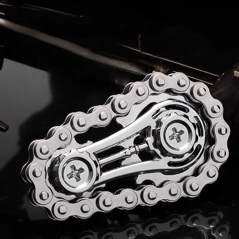 Stress-Relief Metallic Finger Gyroscope - Mechanical Gear Toy for Complete Finger Exercise