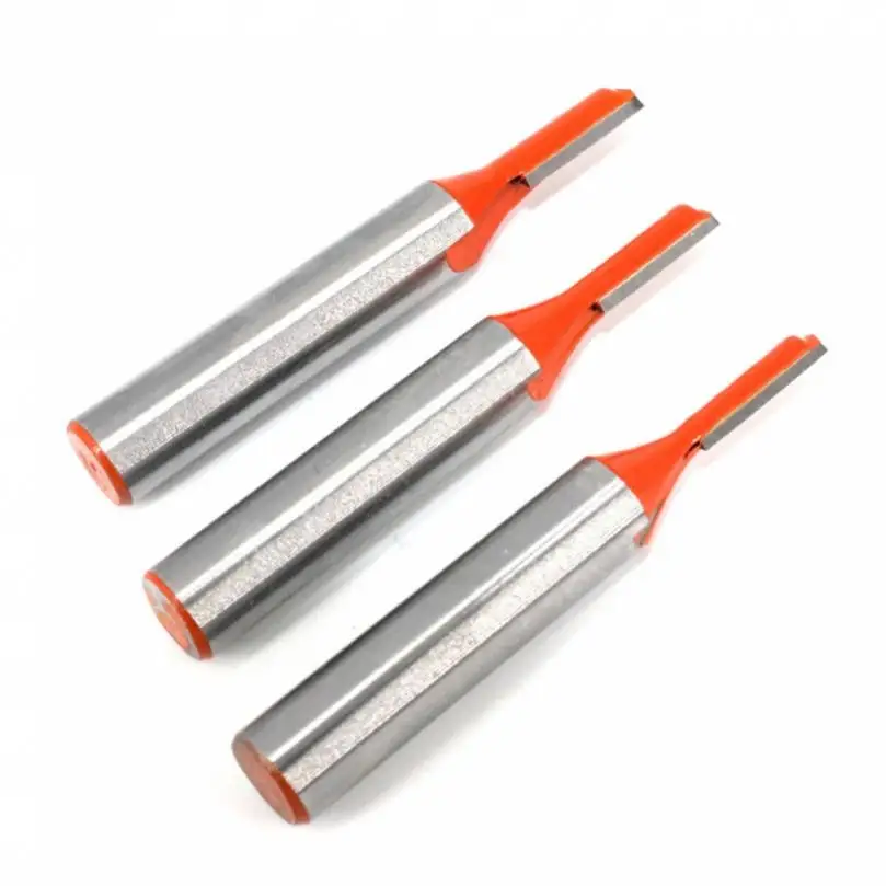 Carbide End Mill Wood Router Bits 3pcs/set 8mm Shank Carbide Alloy Straight Router Bits for Wood Working Tungsten Alloy Single Edged Straight Cutter Set