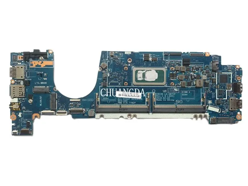 2JD3 0M2JD3 CN-0M2JD3 With SRF9W i7-8665U CPU LA-G871P FOR Dell Latitude 7400 Laptop Motherboard DDR4 100% Working