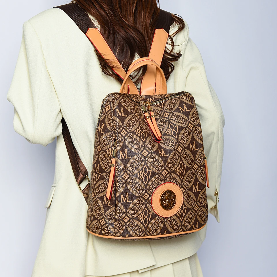 Ladies' new large capacity backpack with fashionable patterns, business teacher backpack, laptop backpack, travel female student 4