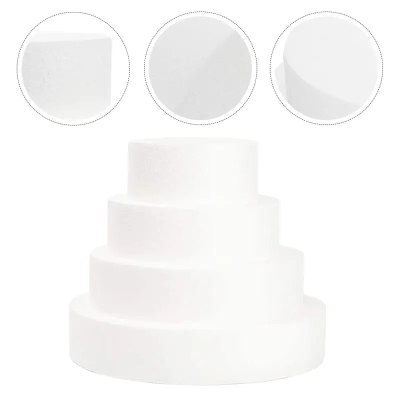4Pcs/Set Foam Cake Embryo Model Gathering Fake Cakes Multi-Function Cake Dummies Reusable Models Party Accessory fake cake models