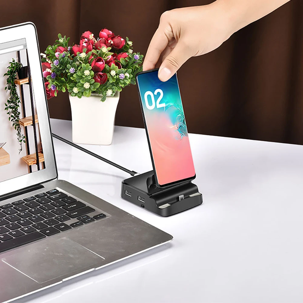 8 In 1 Type C HUB Docking Station Phone Stand Dex Pad Station USB C To HDMI-compatible Dock Power Charger Kit For Samsung type c docking station,docking station,usb hub converter,usb hub adapter