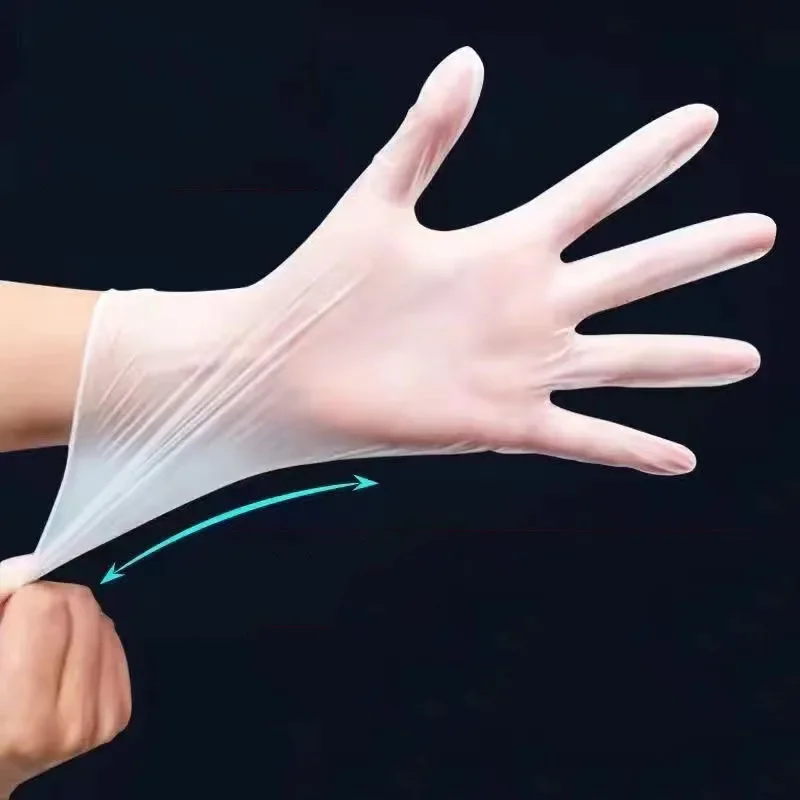 100pcs Disposable Barbecue Gloves Transparent Waterproof Oil-proof Food Grade Glove Household Kitchen Accessories Cleaning Tools