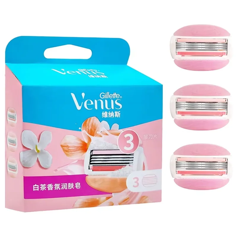גילט ונוס גילוח נשים ComfortGlide להב תה לבן תחליף להבים 3 שכבות גילוח חלק לכל העור