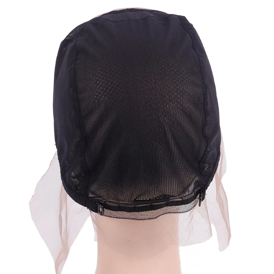 13X4 Front lace Glueless Braided Wig Cap, Elastic Breathable Swiss Mesh Wig Net with Adjustable Strap for Making Black Wigs
