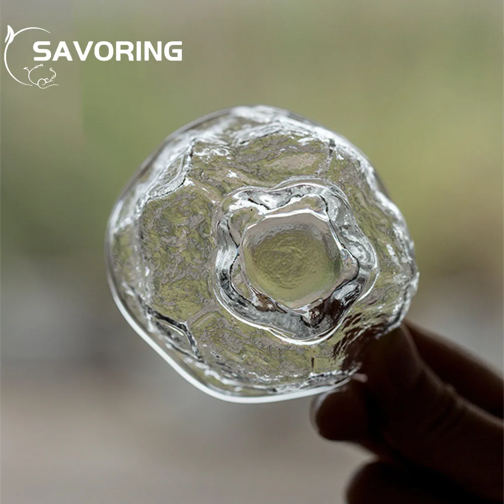 Tea Cup Japanese Hammer Pattern Heat-resistant Transparent Glass