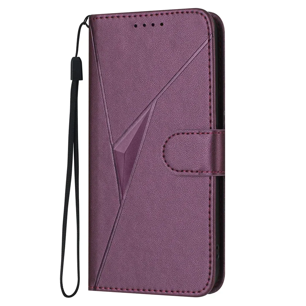 Leather Flip Wallet Phone Case with Card Slot & Book Strap