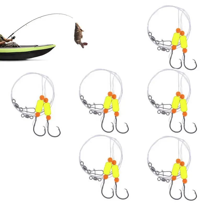 FishingRigsSaltwaterFishingRigsWithDoubleCircleHooksFishingBaitRigsWithFloats