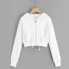 Korean Style Streetwear 2024 New Hooded Casual Solid Zipper Pocket Sleeve Sweatshirt Long Shirt Tops Women Women'S Blouse кофта 2
