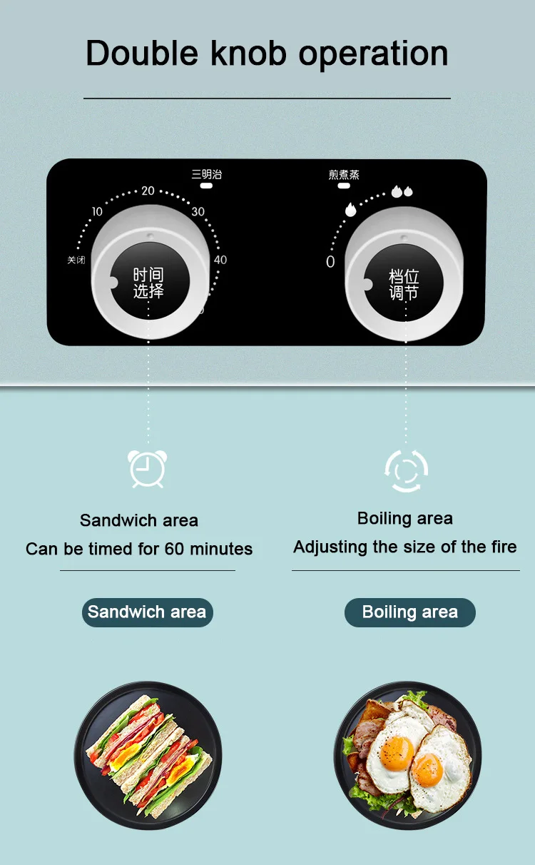 Household Electric Breakfast Machine Panini Sandwich Maker Frying Pan Food Steamer Pasta Bread Baking Noodle Cooker Eggs Boiler 5