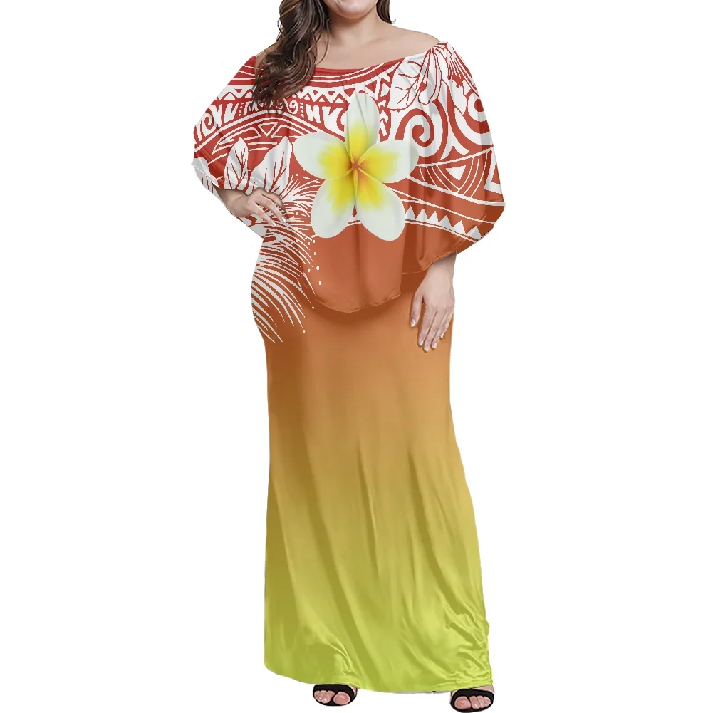 Spring Autumn Tribal Dress Low Price Full Pattern Custom 2022 New Samoan Clothes Noble Casual Long Sleeve for Women |