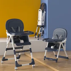 Chaise haute à roulettes pour enfants de 0 à 6 ans, multifonction, réglable en hauteur, table à manger