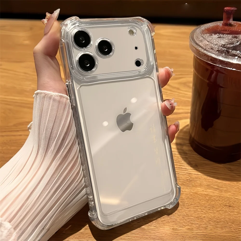 Luxury Shockproof Transparent Case For iPhone 17 Air 16 15 14 13 12 11 Pro Max 16E 7 8 Plus Bumper Cases Cover view 2