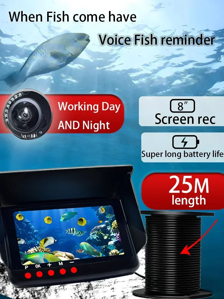 SY5A 4K 5inch Monitor Camera Kit with DVR Portable Underwater Fishing Camera 20M