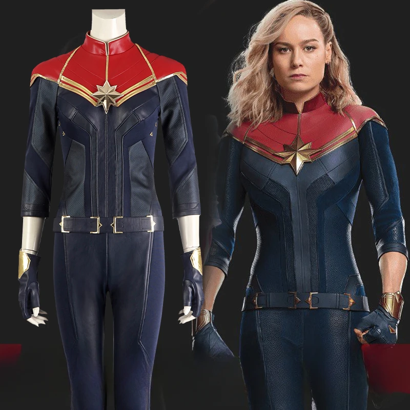 

In Stock Captain Carol Danvers Cosplay Bodysuit Halloween Christmas Party Costume Cos Women Clothes Stage Performance Role Play