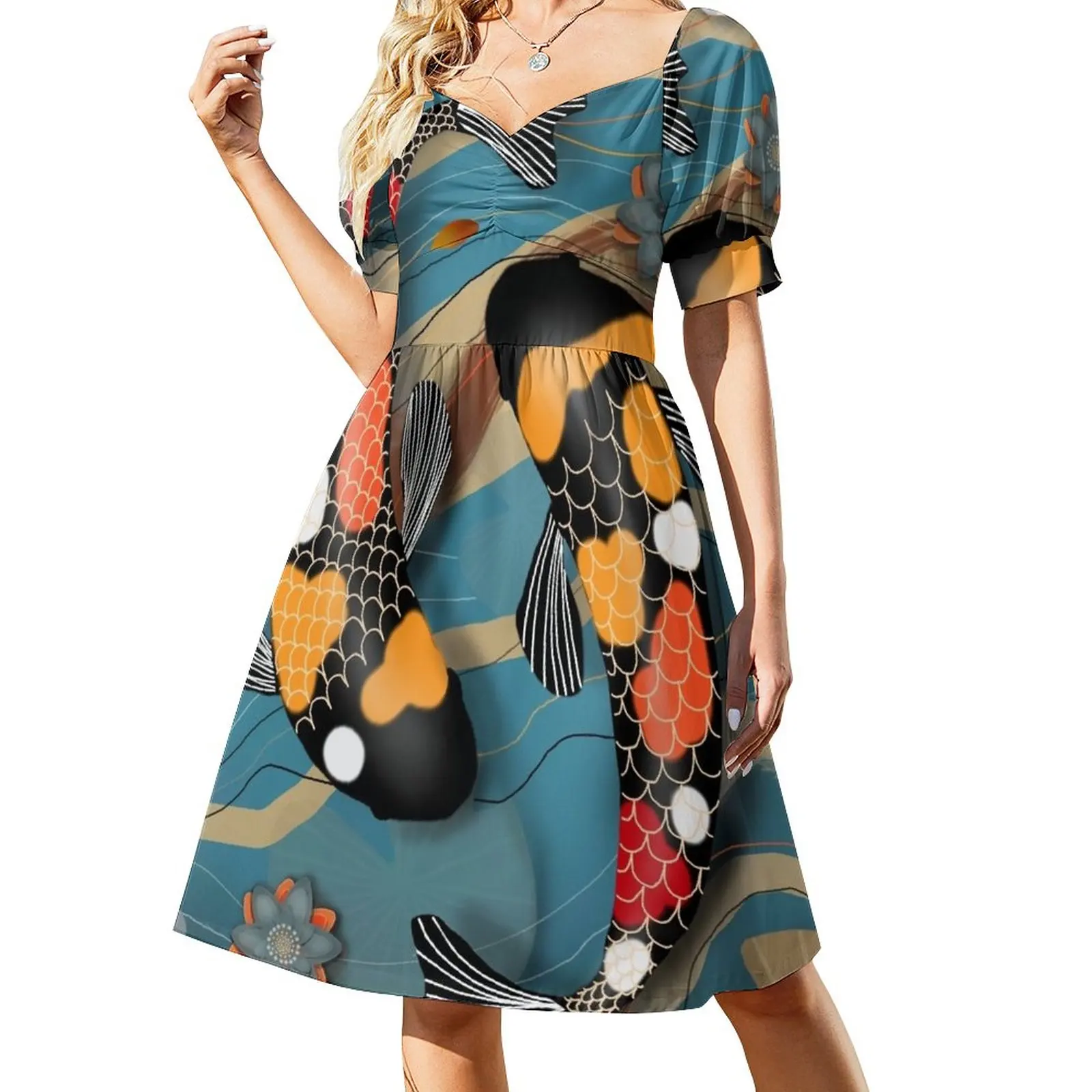 

Женское платье без рукавов Koi Watergarden, вечернее платье, женское вечернее платье, женские длинные платья, женское длинное платье