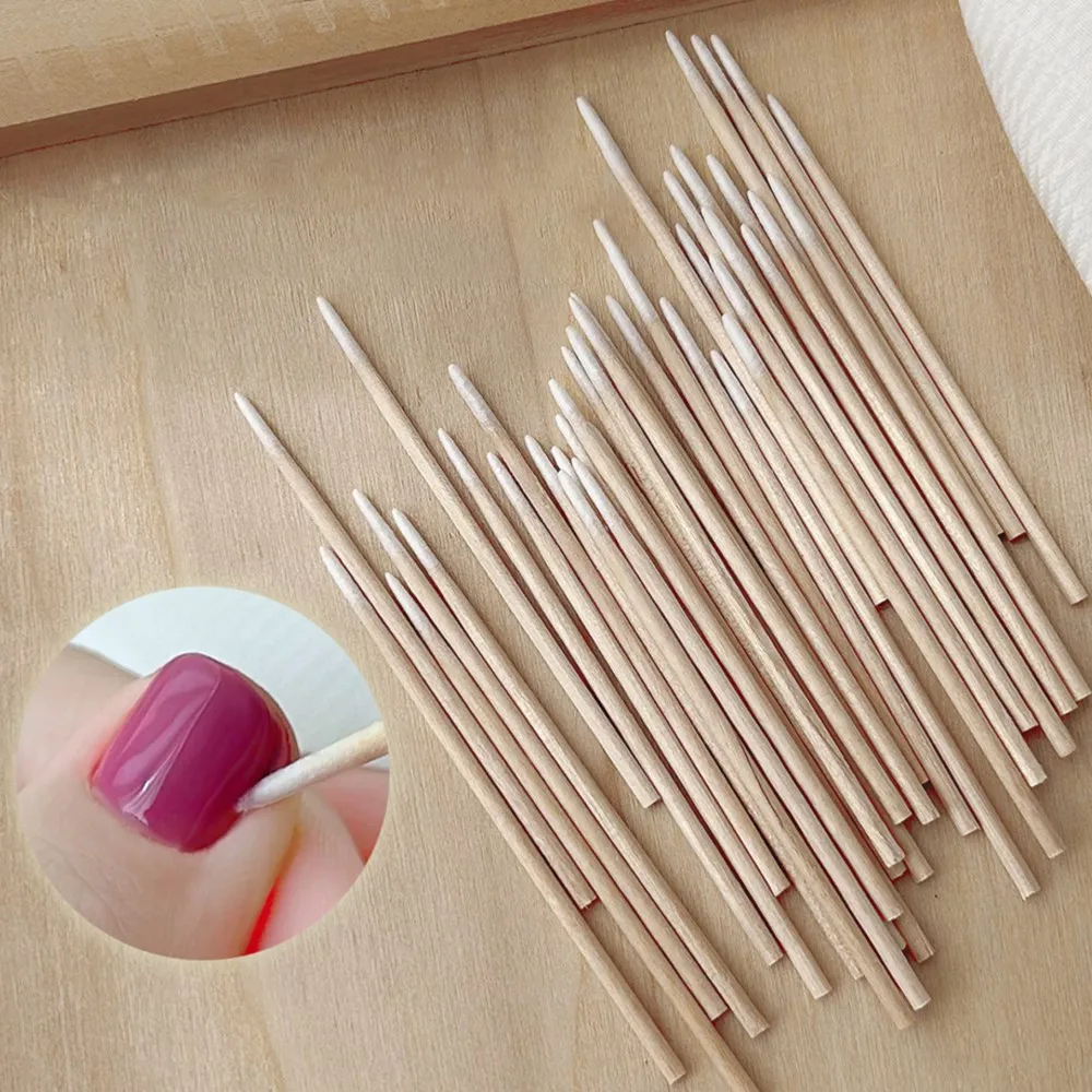 600 Cotton Fioc In Legno Con Punta A Punta Per Microblading, Tatuaggi, Trucco Di Precisione E Unghie