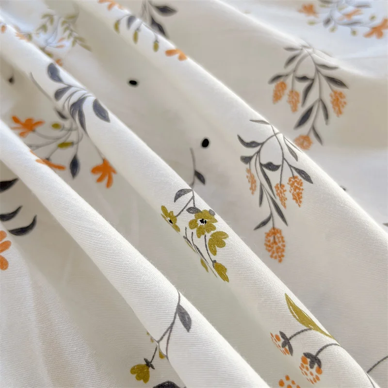 Floral Style Fitted Sheet Pure Cotton Bed Cover Skin-friendly Bed Sheets couvre lit Adults Kids Bed Linen (No Pillowcase) 5