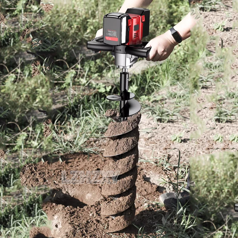 Hole Digging Machine Small high-power Tree Planting Digging Machine Hole Piling ElectricGround Drill 2000W