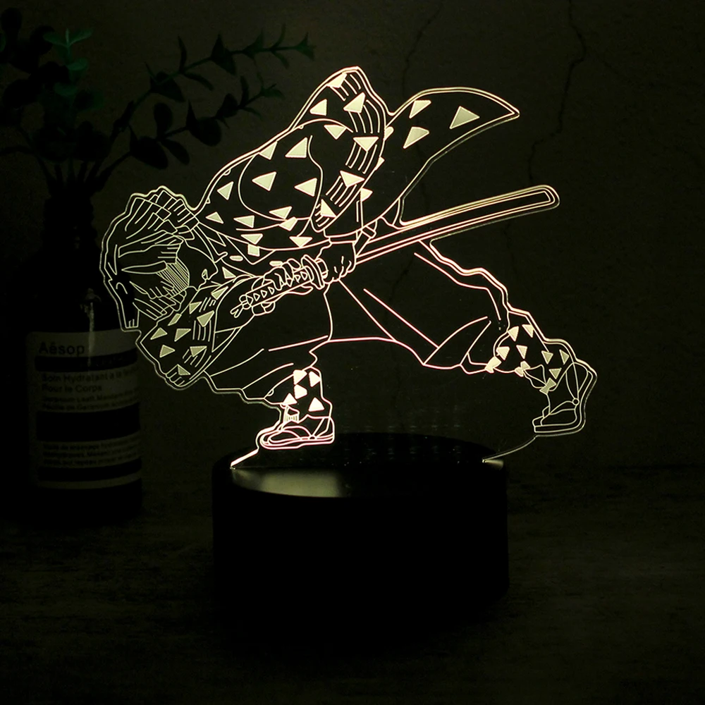 3d night light Demon Slayer Zenitsu Anime Characters 3D LED Illusion Bedroom Decoration Desk Lamp with Remote Control Sleeping Night Light led night light