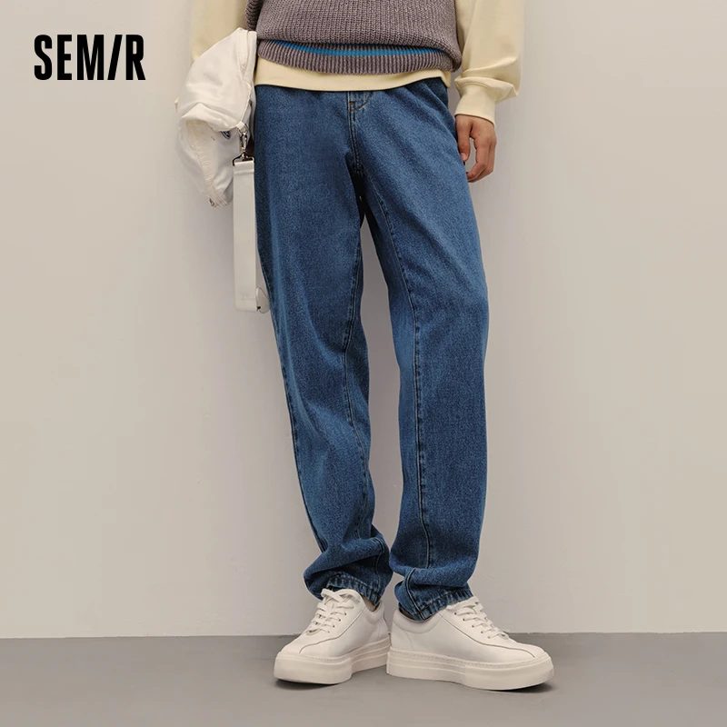 Semir Jeans Men 2023 Autumn New Classic Retro Simple Fashion Pants Daily Loose Tapered Trousers